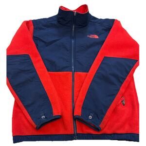 The North Face Denali Polartec Recycled Fleece Full Zip Jacket Blue Orange/red S